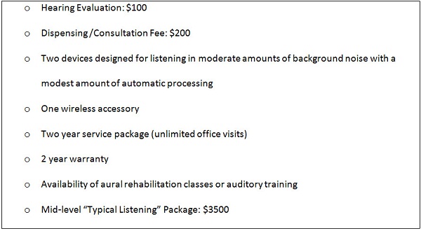 An example of an itemized bundle with three separate fees