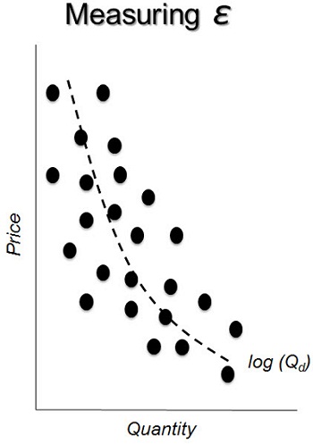 Measuring elasticity as a function of price and quantity