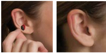 micro-Invisa in a woman's ear