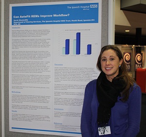 An informative poster explaining the time-saving benefits of audiology workflow solution AutoFit at The Department of Hearing Services