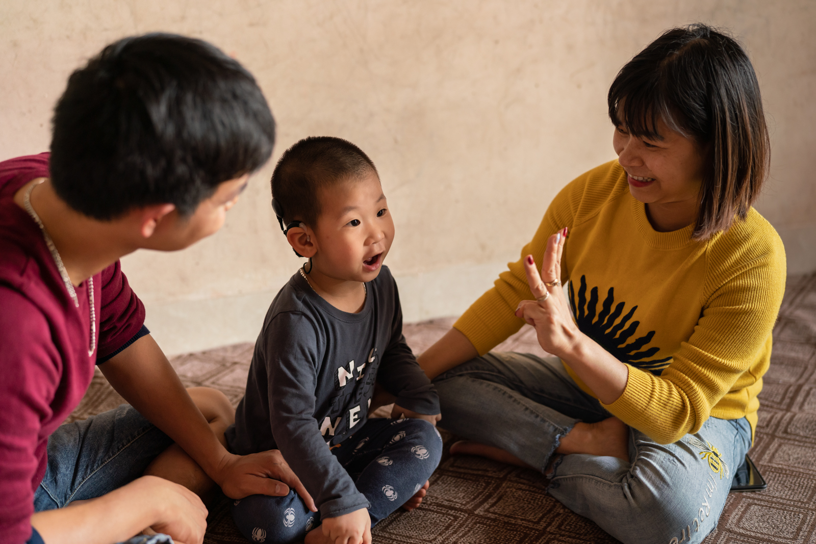 Three-year-old Tung Lam was born with hearing loss so severe, that the hearing aids he had been wearing were not sufficient