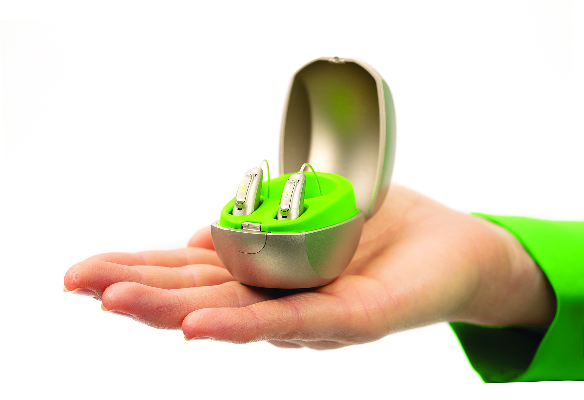 The Audéo M rechargeable hearing aid