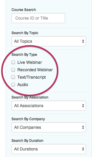 AudiologyOnline course search