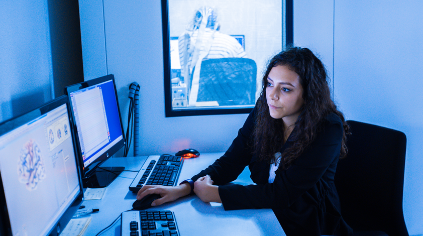 Nathalie Giroud evaluating the test results