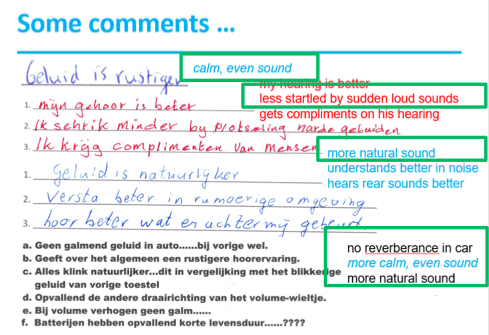 Patient comments