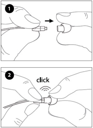 Illustration of ease of replacement for easy-CLICK tips