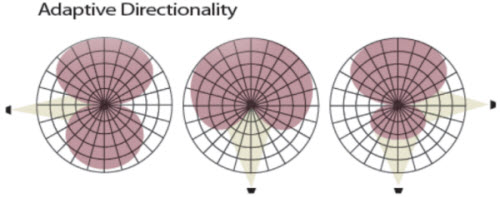 Spatial noise reduction with autofocus adaptive beamforming microphone system