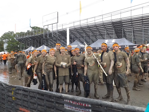 Oticon's 15-member Tough Mudder team