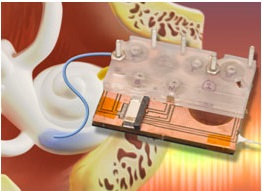 An artist’s concept of Draper’s novel micropump and fluidic routing