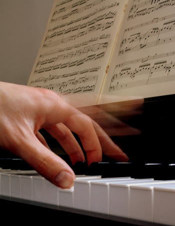 Person playing piano