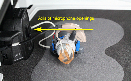 Orientation of a BTE for directional testing in the Verifit 2