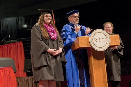 Madeline Beach graduating with a master&rsquo;s degree in applied statistics