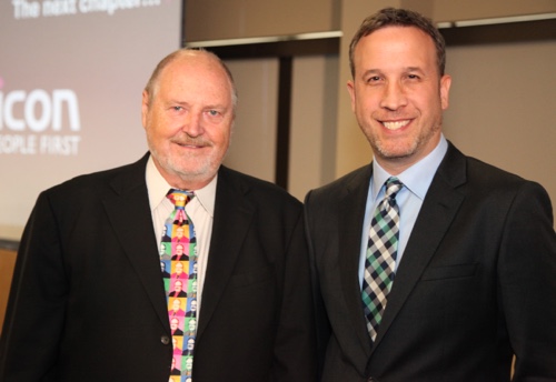 Retiring Oticon President Peer Lauritsen and New Oticon President Gary Rosenblum