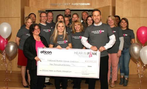  Oticon President Gary Rosenblum celebrates the success of the Oticon &ldquo;Hear in Pink&rdquo; Campaign
