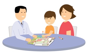 graphic of child at counseling