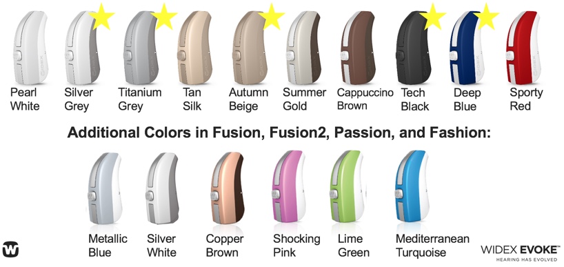 Widex EVOKE colors