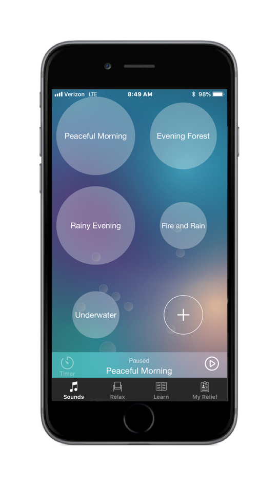 Relief app soundscapes