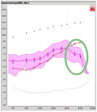 Real ear aided response obtained with Audioscan's Speechmap verification tool