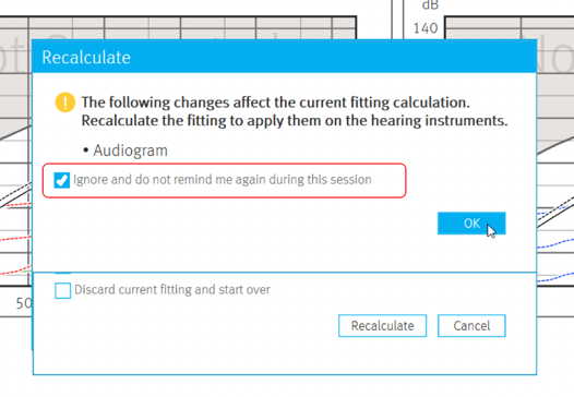 Updated recalculation dialog box