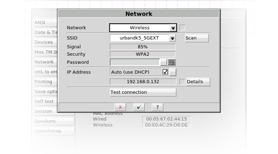 Wireless setup on Audioscan devices.