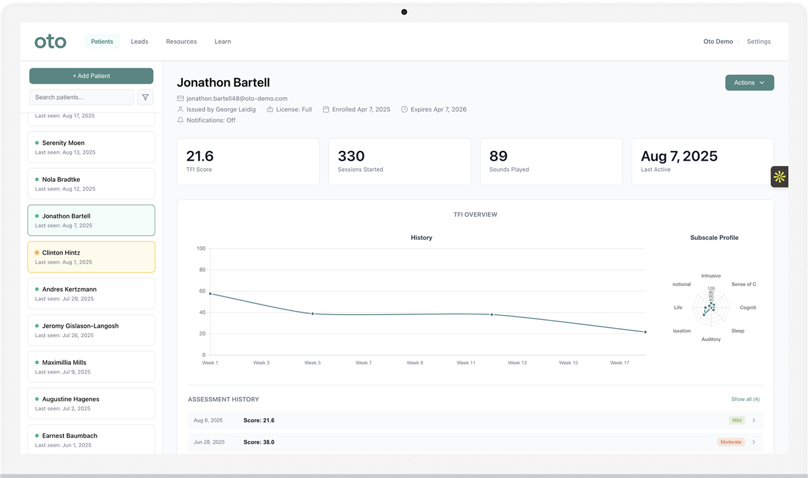 Oto Dashboard
