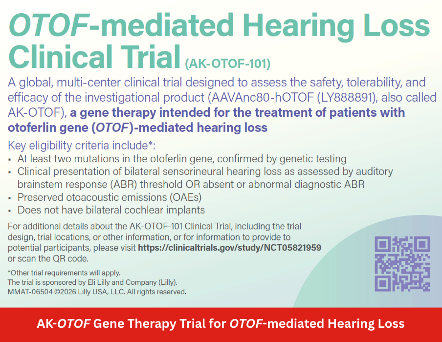 AK-OTOF Gene Therapy Trial for OTOF-mediated Hearing Loss