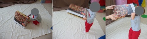 Using a pizza box to make art for Picasso Pizza activity