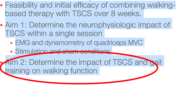 Highlighting text within study aims