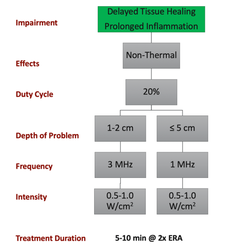 Example of treatment for delayed tissue healing and prolonged inflammation