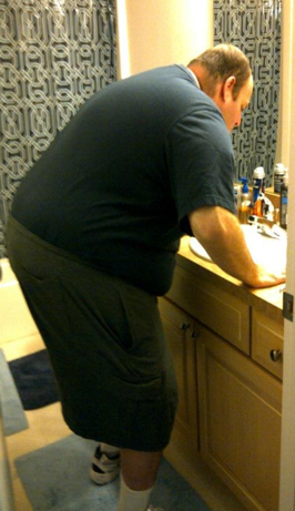Allen has pain when he bends to brush his teeth