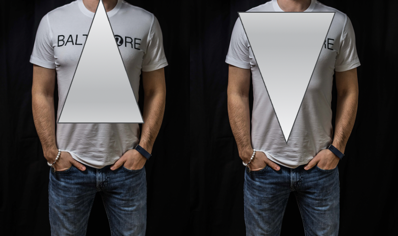 More breath movement should be lower down as represented by the triangles drawn on a person