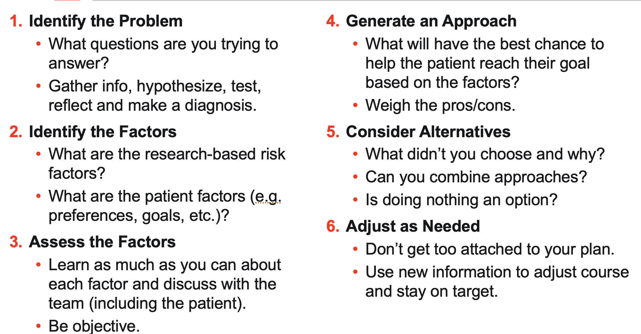 Decision making in 6 steps