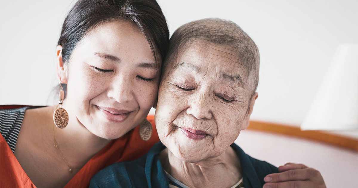 A caregiver with a patient